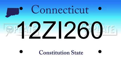 12ZI260 Connecticut License Plate