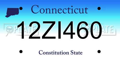 12ZI460 Connecticut License Plate