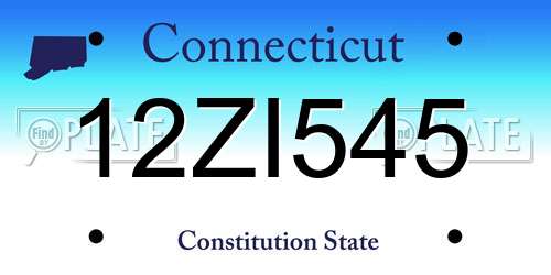 12ZI545 Connecticut License Plate