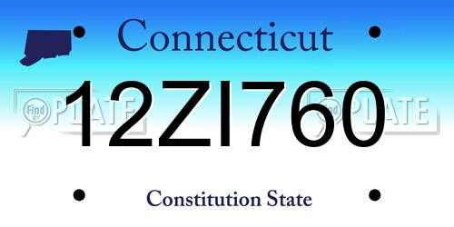 12ZI760 Connecticut License Plate