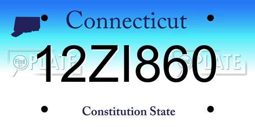 12ZI860 Connecticut License Plate