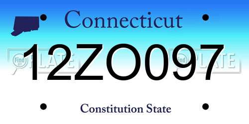 12ZO097 Connecticut License Plate