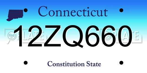 12ZQ660 Connecticut License Plate