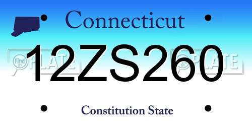 12ZS260 Connecticut License Plate