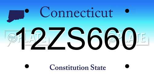 12ZS660 Connecticut License Plate