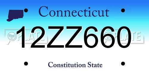 12ZZ660 Connecticut License Plate