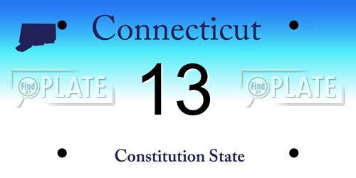 13 Connecticut License Plate