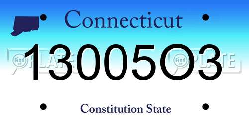 13005O3 Connecticut License Plate