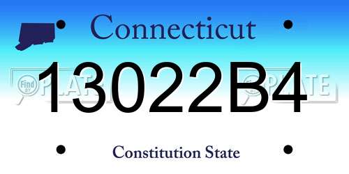 13022B4 Connecticut License Plate