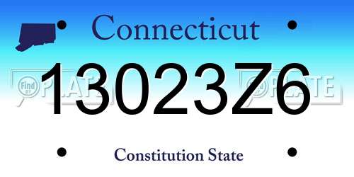 13023Z6 Connecticut License Plate