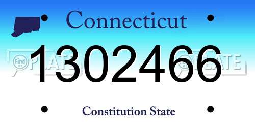 1302466 Connecticut License Plate