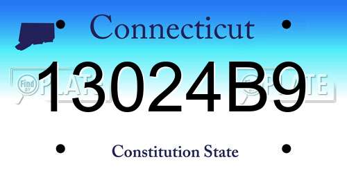 13024B9 Connecticut License Plate