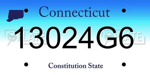 13024G6 Connecticut License Plate