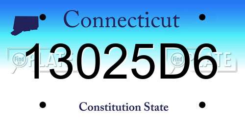 13025D6 Connecticut License Plate