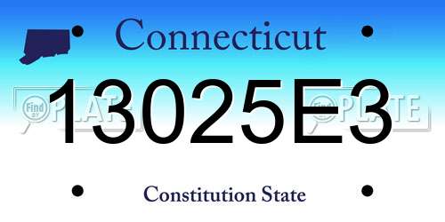 13025E3 Connecticut License Plate