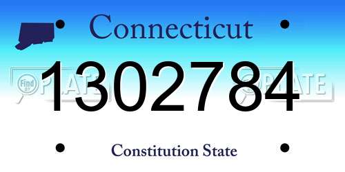 1302784 Connecticut License Plate