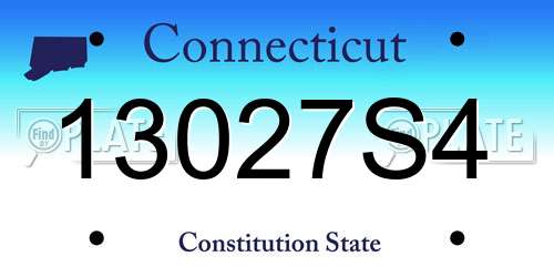 13027S4 Connecticut License Plate