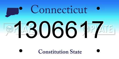1306617 Connecticut License Plate