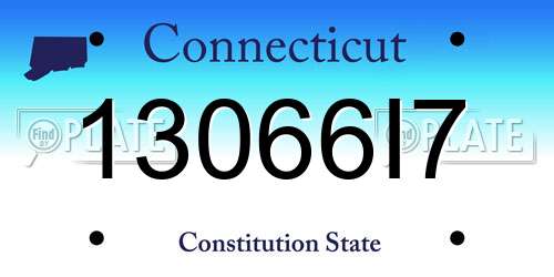 13066I7 Connecticut License Plate
