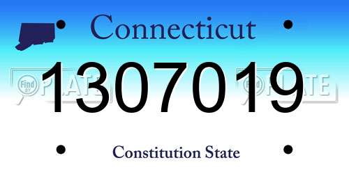1307019 Connecticut License Plate
