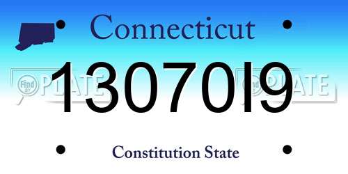 13070I9 Connecticut License Plate