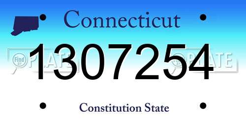 1307254 Connecticut License Plate