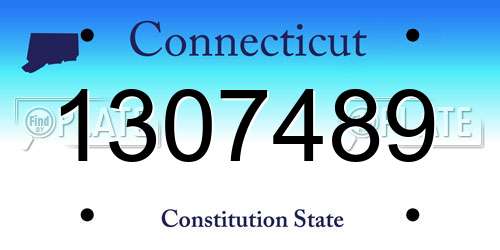 1307489 Connecticut License Plate