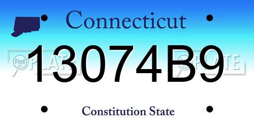 13074B9 Connecticut License Plate