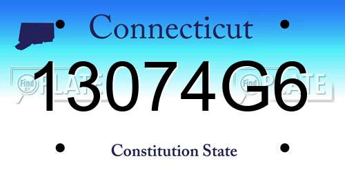 13074G6 Connecticut License Plate