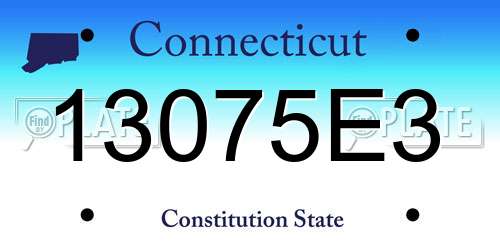 13075E3 Connecticut License Plate