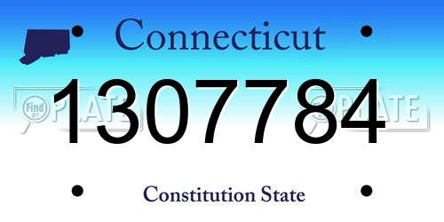 1307784 Connecticut License Plate
