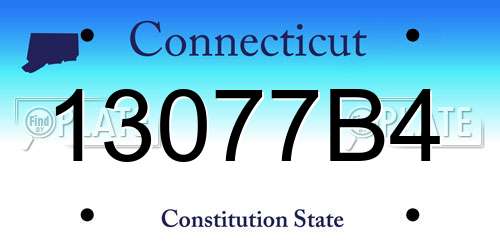 13077B4 Connecticut License Plate