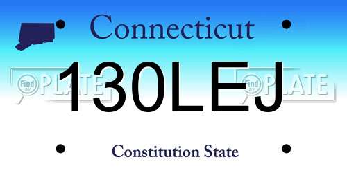 130LEJ Connecticut License Plate