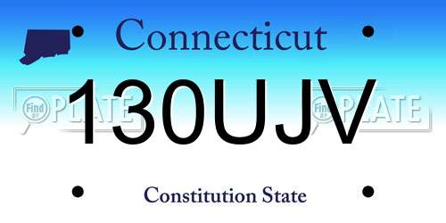 130UJV Connecticut License Plate