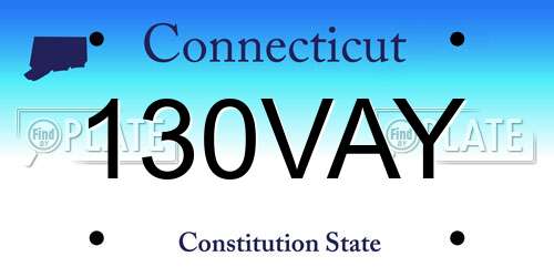 130VAY Connecticut License Plate