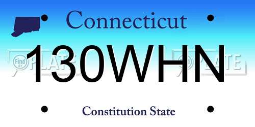 130WHN Connecticut License Plate