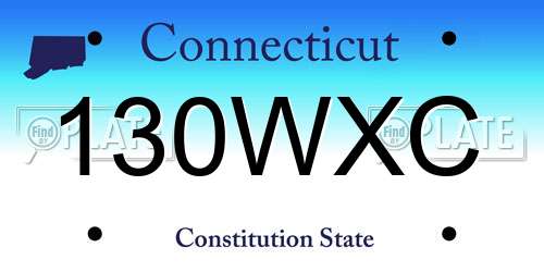 130WXC Connecticut License Plate