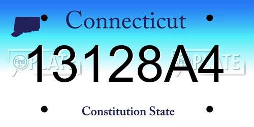 13128A4 Connecticut License Plate