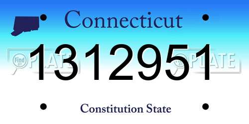 1312951 Connecticut License Plate