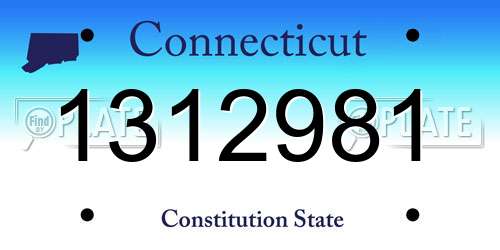 1312981 Connecticut License Plate
