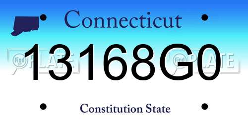 13168G0 Connecticut License Plate