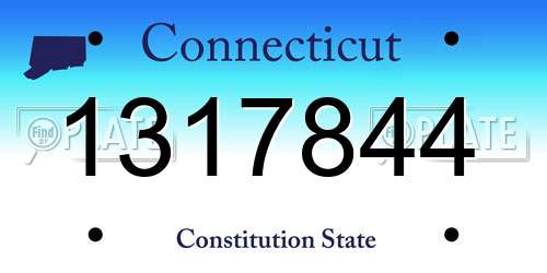1317844 Connecticut License Plate