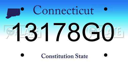 13178G0 Connecticut License Plate
