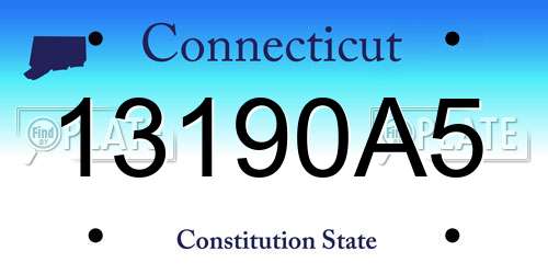 13190A5 Connecticut License Plate