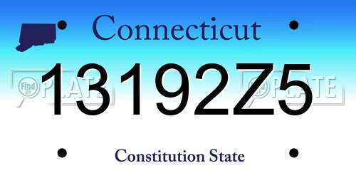 13192Z5 Connecticut License Plate