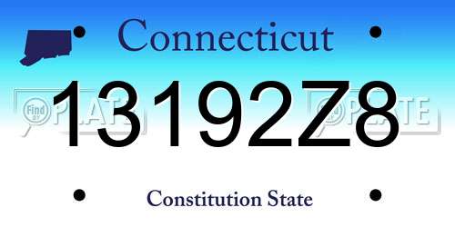 13192Z8 Connecticut License Plate