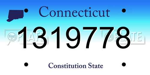1319778 Connecticut License Plate