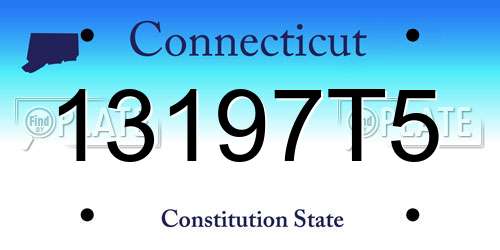 13197T5 Connecticut License Plate