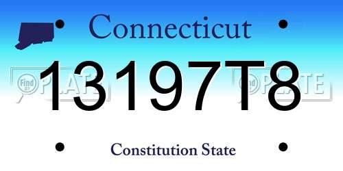 13197T8 Connecticut License Plate