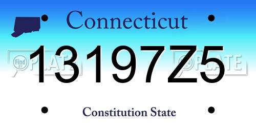 13197Z5 Connecticut License Plate